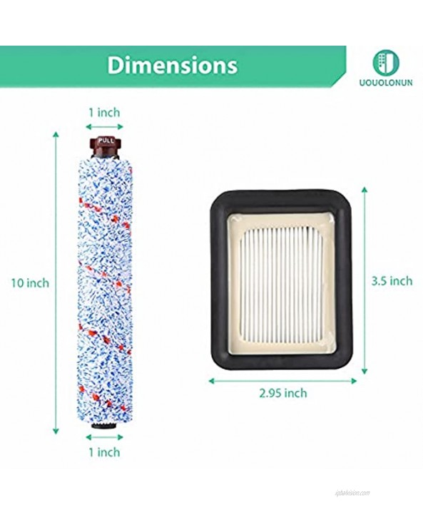 UOUOLONUN 4 Pack 1868 Multi-Surface Brush Rolls and 4 Pack 1866 Filters accessories Compatible for Bissell CrossWave Vacuum Cleaner Compare to Part 1608683 160-8683 1608684