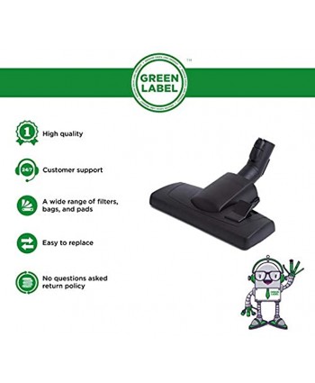 Green Label Brand Floor Brush for Hard Floors and Carpets For use with Miele Vacuum Cleaners Hose Diameter 1.38 Inch Compares to AllTeQ SBD 285-3 7253830. Fits: S1 S2 S4 S5 S6 S8 and More