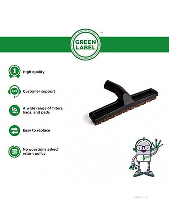 Green Label Brand Universal 12in. Hard Floor Brush Compatible with Hoover Dirt Devil Bissell Electrolux Kenmore Panasonic Kirby and More. Fits Most Vacuum Hoses Diameter 1.25 Inch