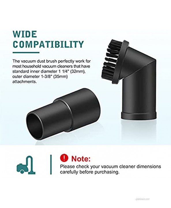 LANMU Vacuum Dust Brush for 1.25 Round Dusting Brush Attachment with 1-1 4 to 1-3 8 Hose Adapter