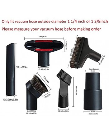 Vacuum Attachments Replacement 1 1 4 inch & 1 3 8 inch Brush Nozzle Crevice Tool Vacuum Cleaner Accessories Brush Kit for Standard Hose Set of 6