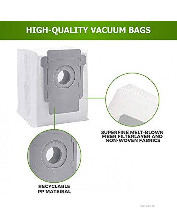 6 Pack Dirt Bags Replacement Parts Compatible with iRobot Roomba i7 i7+ i7 Plus 7550 E5 E6 s9+ 9550 I & S Series Clean Base Automatic Dirt Disposal Bags