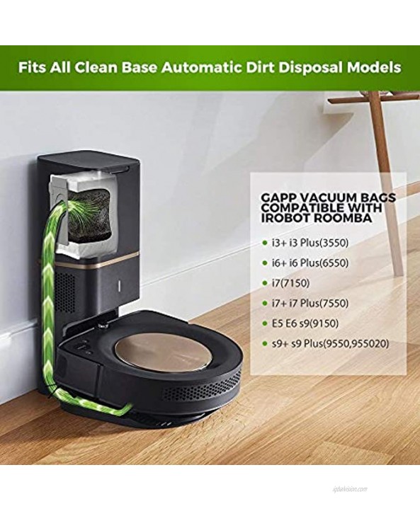 6 Pack Dirt Bags Replacement Parts Compatible with iRobot Roomba i7 i7+ i7 Plus 7550 E5 E6 s9+ 9550 I & S Series Clean Base Automatic Dirt Disposal Bags