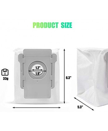 6 Packs Vacuum Bags Compatible with iRobot Roomba i7 i7+ Plus 7550 i3 i3+ 3550 i6+ 6550 i8+ 8550 s9 s9+ 9550 I &S Series Cleanner Base Replacement Automatic Dirt Disposal Bags