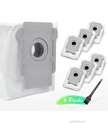 6 Packs Vacuum Bags Compatible with iRobot Roomba i7 i7+ Plus 7550 i3 i3+ 3550 i6+ 6550 i8+ 8550 s9 s9+ 9550 I &S Series Cleanner Base Replacement Automatic Dirt Disposal Bags