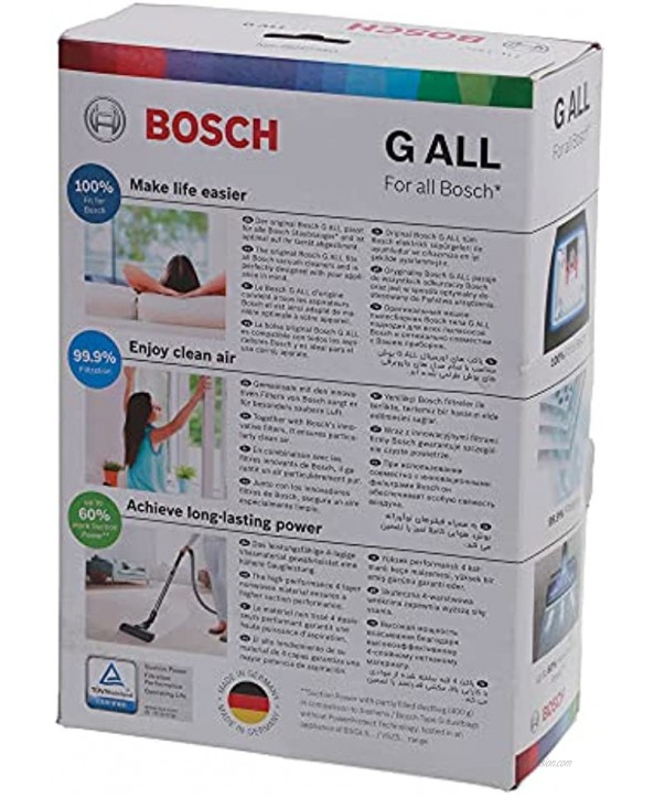 Bosch Megaair Super Tex Type G Xxl Vacuum Bag Large 5 Litre Capacity Pack Of 4 And Includes A Micro Hygiene Filter For The Motor