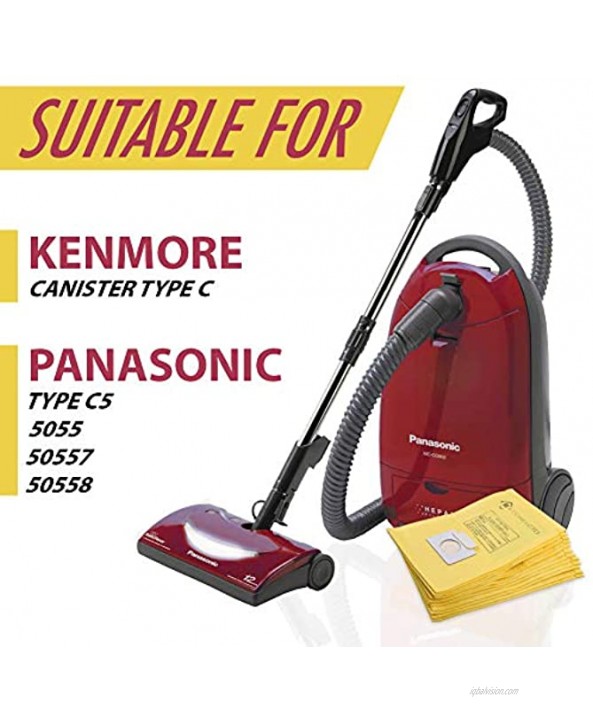 Comfecto Set of 12 Premium Vacuum Bags for Kenmore Canister Type C Panasonic Type C5 50558 50557 5055…