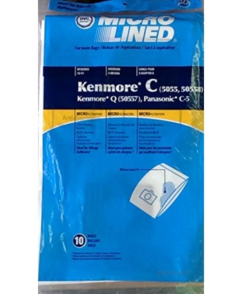 DVC Micro-Lined Paper Replacement Bags | Fits Kenmore Type C Q 50104 and More | 2-Ply Filtration Captures 99.7% of Airborne Allergens Ideal for Those with Allergies | Made in USA | 10 Pack
