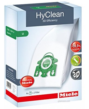 Miele Hyclean 3D U Series Bags and Filter Set Pack of 4 Plus 2