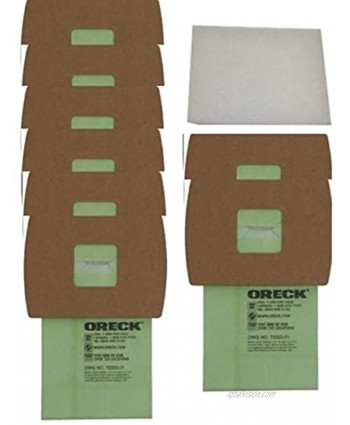 Oreck Super-Deluxe Compact Canister Bags Green 8-pack Bags plus 1 Motor Filter PKBB12DW