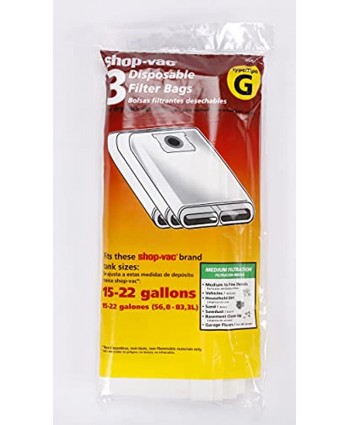 Shop-Vac 9066300 Genuine Type G 15-22-Gallon Disposable Collection Filter Bag 3 Count