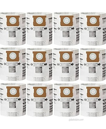 Tispufier 5-8 Gallon Replacement Filter Bags for Shop-Vac Vacuum Type E Replace Part 90661 906-61 9066100 12 Pack