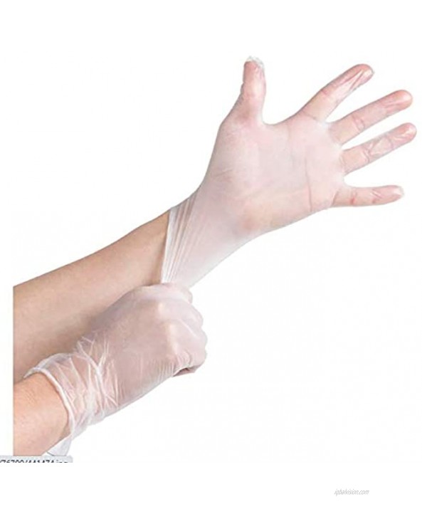 100 Pcs Noble Products Disposable Vinyl Gloves Latex Free Powder Free Clear Gloves for Cleaning Cooking Beauty Dishwashing Transparent Medium