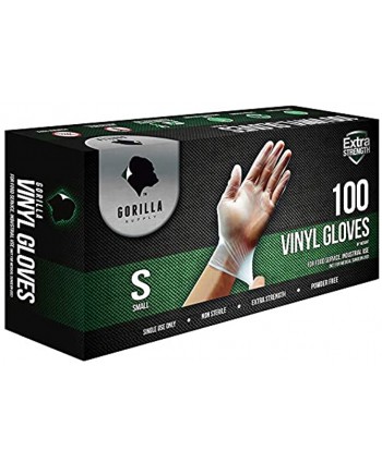 1000 Gorilla Supply Heavy Duty Vinyl Gloves Small 10 of 100 Powder Free 4mil Disposable