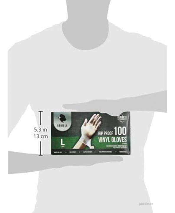 1000 Gorilla Supply Heavy Duty Vinyl Gloves Small 10 of 100 Powder Free 4mil Disposable