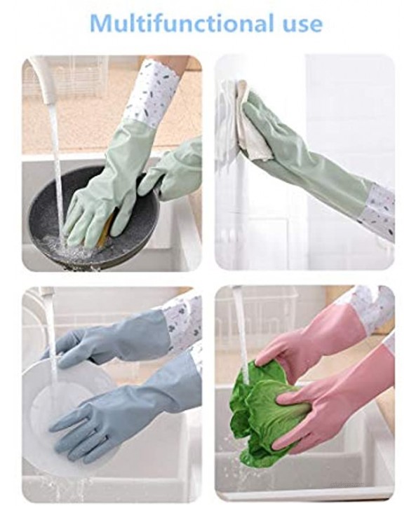 2 pairs of rubber latex waterproof dishwashing gloves