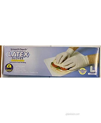 200 Large Size Disposable Latex Gloves Powder Free Smooth Touch Food Service Grade Non-Sterile [2x100 Pack]
