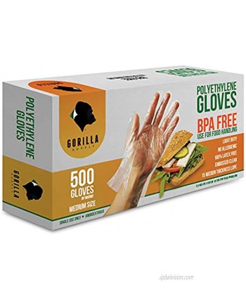 500 BPA Free Disposable Poly PE Gloves Medium Food Grade