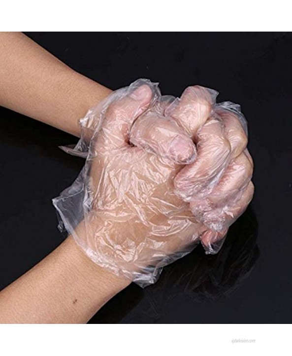 Akiimy 1000 Pcs Disposable Plastic Gloves Latex Free Powder Free Clear Polyethylene Gloves Non-Sterile for Cleaning Cooking Hair Coloring Dishwashing Food Handling