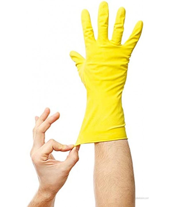 Beauty Hands Latex Reusable Dishwashing Cleaning Gloves Flock lining ,Kitchen Gloves 1 Pair Yellow Gloves
