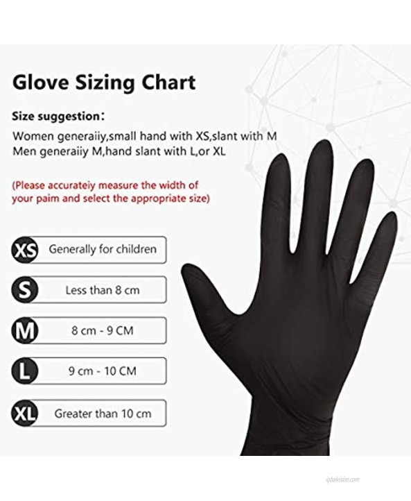 Black Nitrile Disposable Gloves Pack of 100 Latex Free Safety Working Gloves for Food Handle or Industrial Use