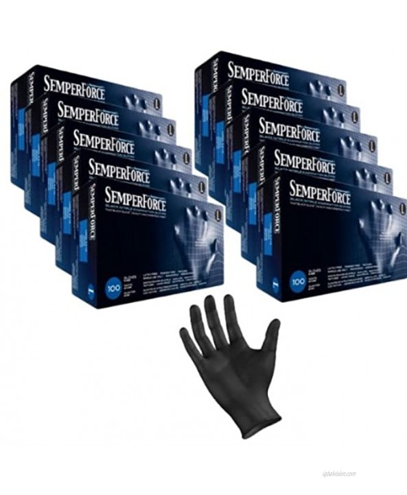 Black Nitrile Exam Tattoo Gloves Powder Free Latex Free Semperforce 100 Box Size Large 1,000 Large