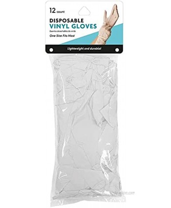 Brite Concepts Disposable Lightweight Durable Powder & Latex Free Vinyl Gloves 12 Count