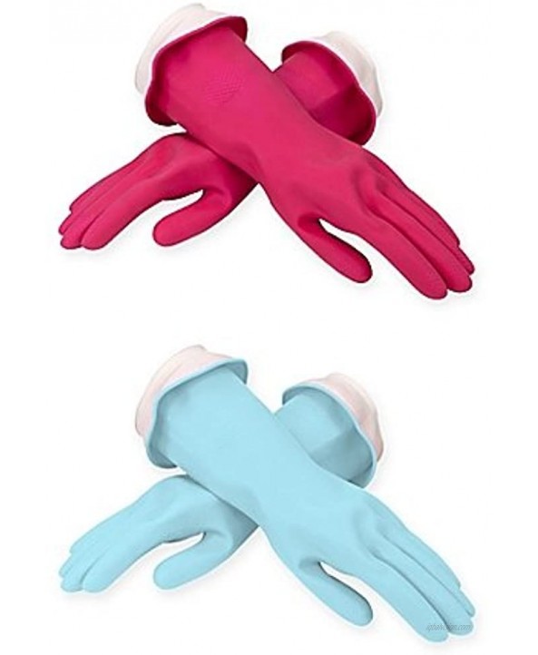 Casabella Waterblock 2-Pack Medium Premium Gloves in Pink Blue