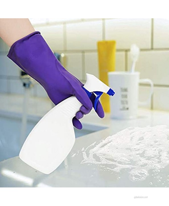 Cleanbear Dish Washing Gloves Rubber Cleaning Glove 2 Pairs of Household Gloves with Soft Lining Purple Medium