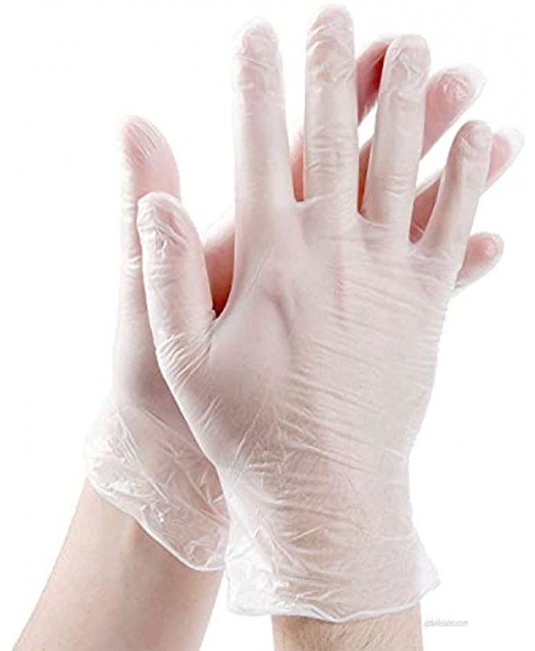 Clear Powder Free Vinyl Disposable Plastic Gloves [200 Pack]