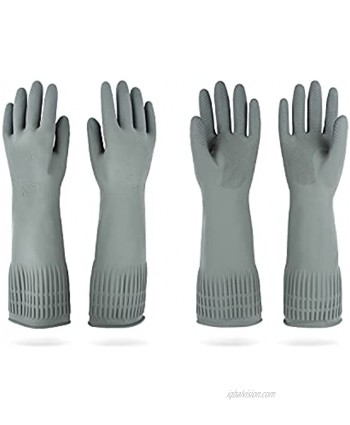 DABOGOSA 2 Pairs Rubber Gloves Long Rubber Gloves Dishwashing Gloves Large