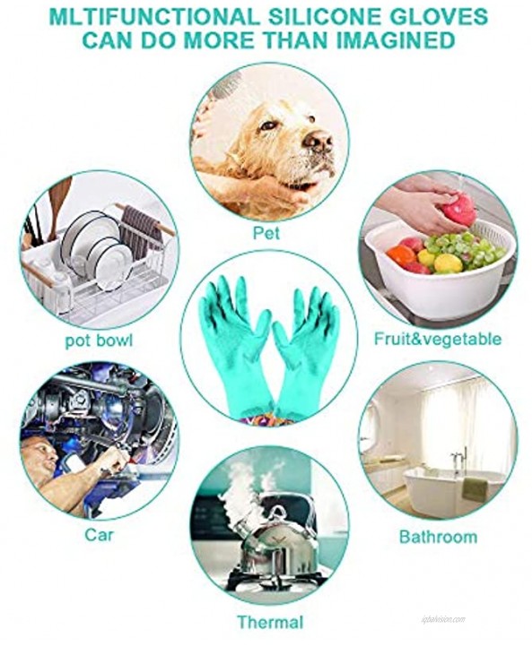 Dishwashing Rubber Gloves 3 Pairs Aixingyun Non-Slip Household Laundry Kitchen Cleaning Gloves Reusable PU Waterproof Latex Gloves Gift for Mom Large 3 Pairs
