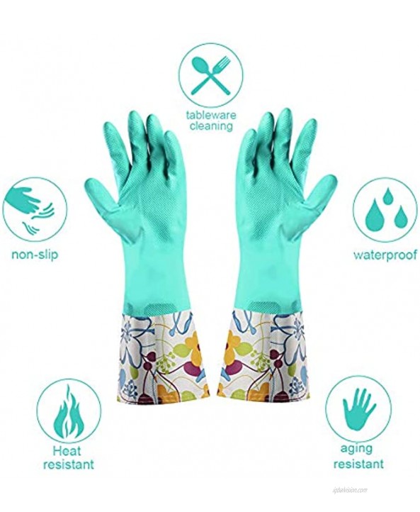 Dishwashing Rubber Gloves 3 Pairs Aixingyun Non-Slip Household Laundry Kitchen Cleaning Gloves Reusable PU Waterproof Latex Gloves Gift for Mom Large 3 Pairs