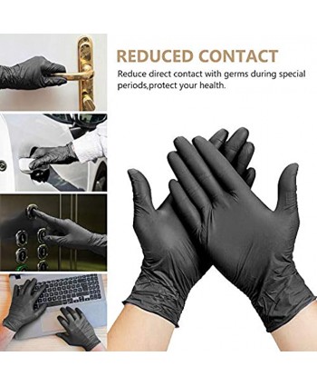 Disposable Gloves Black Squish Vinyl Gloves Latex Free Powder-Free Glove Cleaning Gloves for Industrial Kitchen Cooking Cleaning Food Handling 100PCS Box M