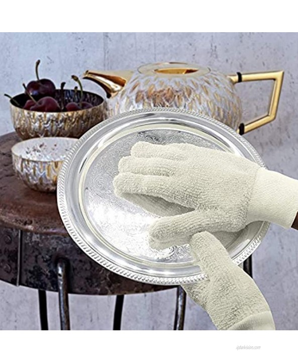 EvridWear Sterling Silver Polishing Cleaning Gloves with Terry Loop Cloth