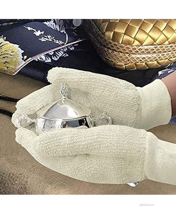 EvridWear Sterling Silver Polishing Cleaning Gloves with Terry Loop Cloth