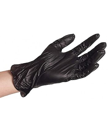ForPro Disposable Vinyl Gloves Black Industrial Grade Powder-Free Latex-Free Non-Sterile Food Safe 2.75 Mil. Palm 3.9 Mil. Fingers Large 100-Count