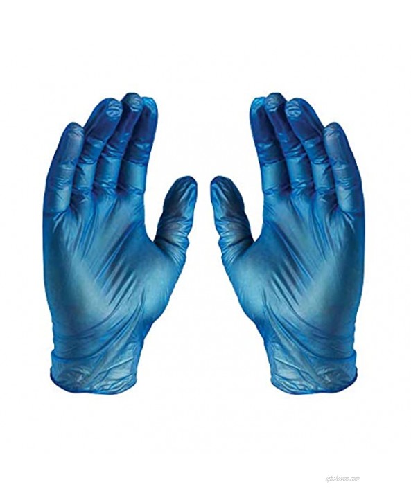 GLOVEWORKS Blue Vinyl Industrial Gloves Box of 100 3 Mil Size Large Latex Free Powder Free Food Safe Disposable Non-Sterile IVBPF46100-BX