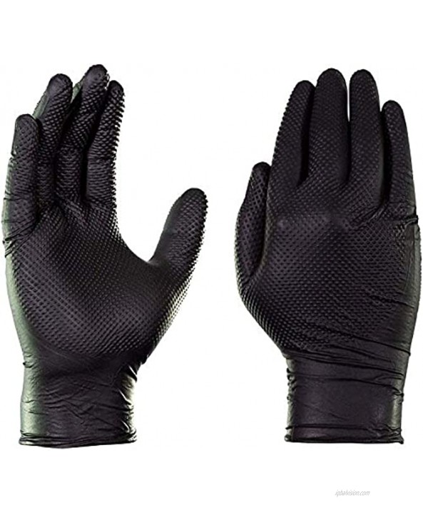 GLOVEWORKS HD Black Nitrile Industrial Gloves 6 Mil Raised Diamond Texture