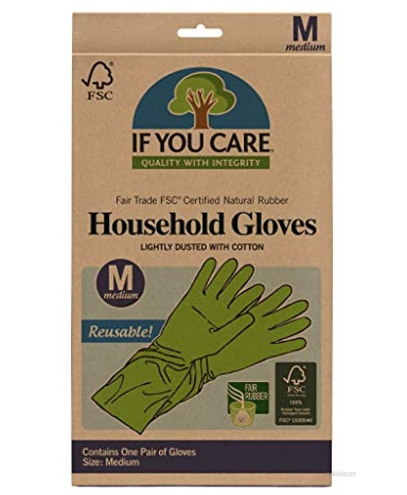 IF YOU CARE Medium Cotton Flock Lined Household Gloves 1 Count