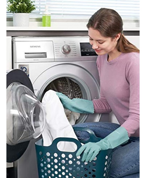 LANON Wahoo 3 Pairs PVC Household Cleaning Gloves Reusable Unlined Dishwashing Gloves Non-Slip Medium