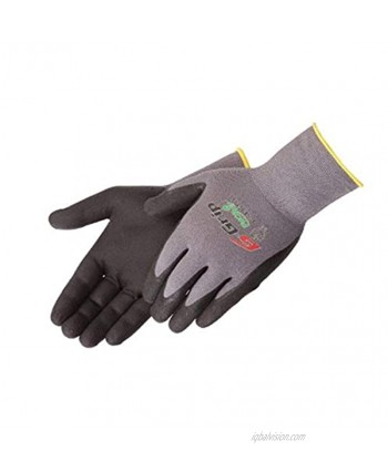 Liberty G-Grip Nitrile Micro-Foam Palm Coated Seamless Knit Glove with 13-Gauge Gray Nylon Shell Large Black Pack of 12