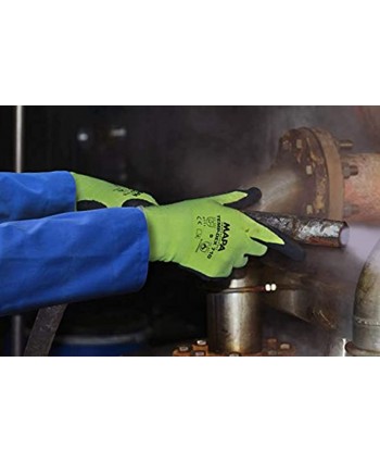 MAPA Temp-Dex 710 Nitrile Lowweight Glove High Temperature 10-1 4" Length Size 7 Black Green