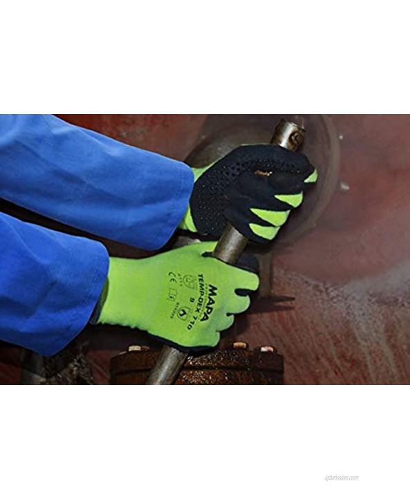 MAPA Temp-Dex 710 Nitrile Lowweight Glove High Temperature 10-1 4 Length Size 7 Black Green