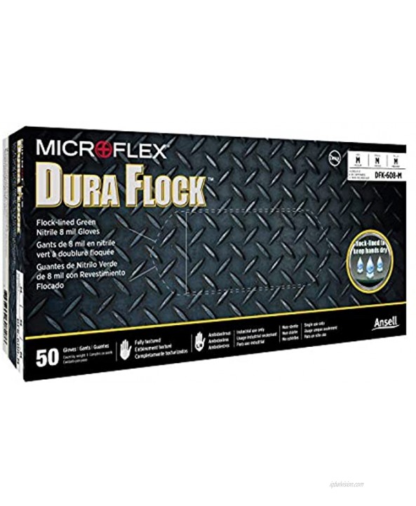 Microflex Dura Flock Flock-Lined Gloves Medium