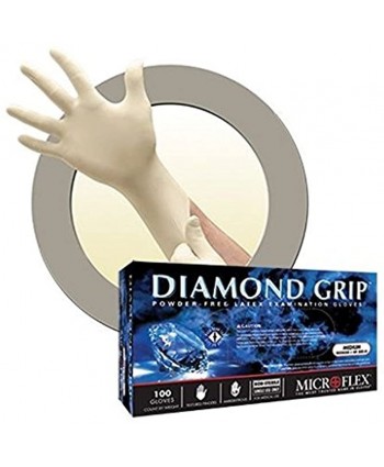 Microflex MF300L Diamond Grip Latex Powder-Free Gloves Box of 100 Size Large 2 Pack