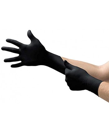 Microflex MK-296-M-Box Midknight Exam Gloves PF Nitrile Textured Black Medium Pack of 100