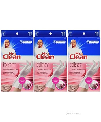 Mr. Clean 243034 Bliss Premium Latex-free Gloves Large 3 Pairs