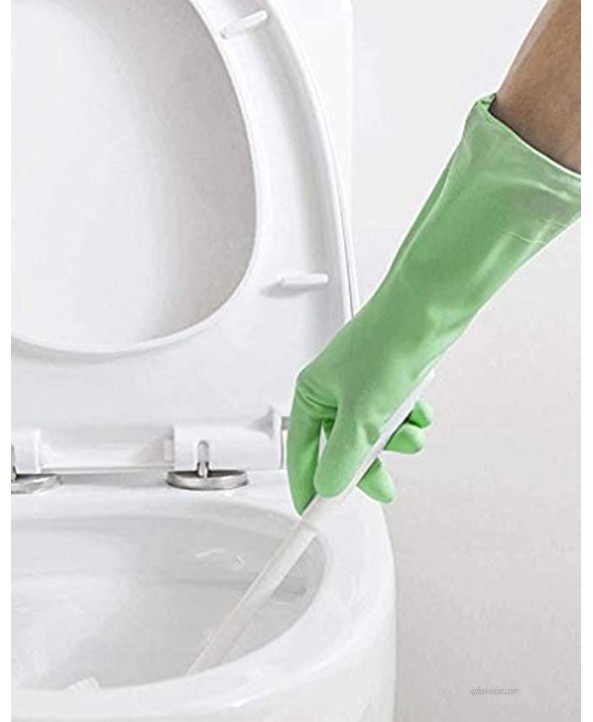 Mulfei 3 Pairs Household Cleaning Gloves Kitchen Reusable Dishwashing Rubber Gloves-Including Green Pink and Blue