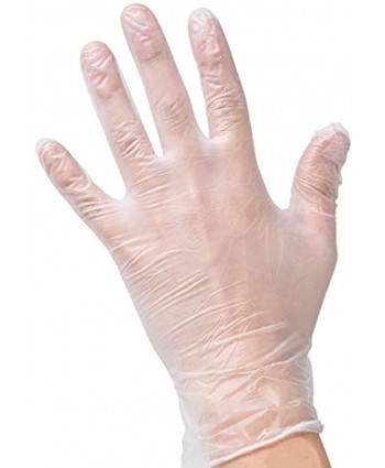 Noble Disposable Gloves Clear Medium Powder-Free Disposable Vinyl Gloves for Foodservice Medium Size Pack of 100